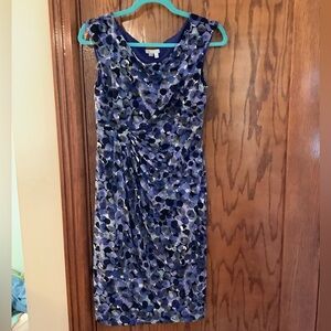 Dress Barn Blue Midi Dress Sleeveless Scoop Neck